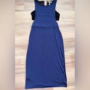 BCBGeneration Midnight Blue and Black Backless Dress